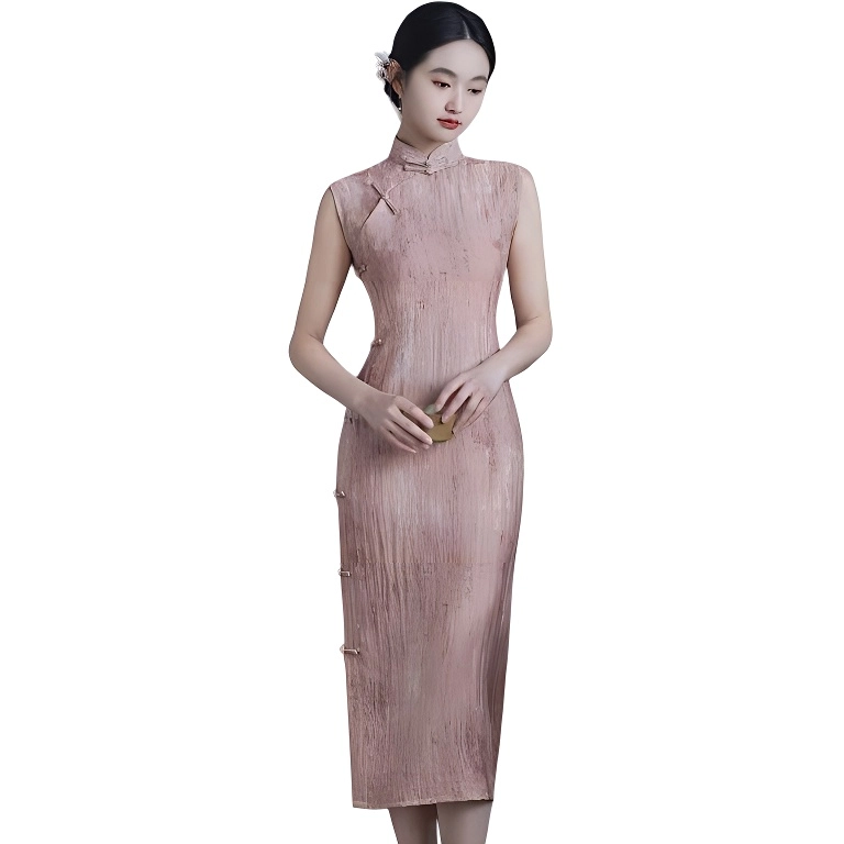 果瑱 立领修身高腰适中短袖连衣裙 女款