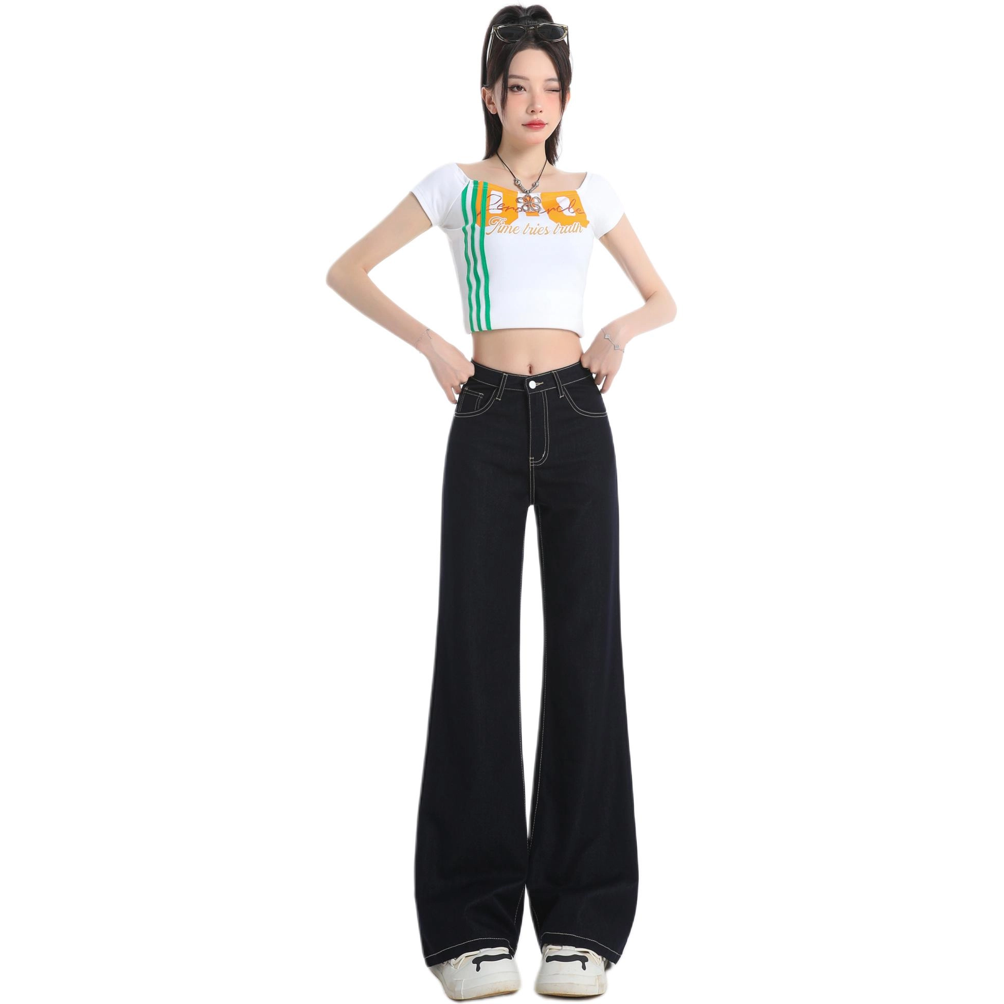 玫丝朵 时尚优雅复古气质百搭牛仔裤 女款