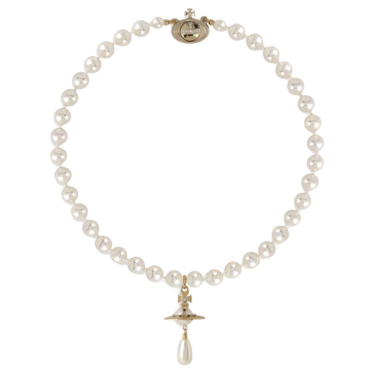 Vivienne Westwood One Row Pearl Drop Choker