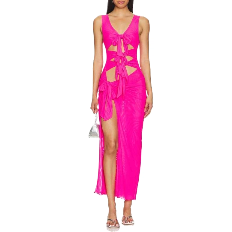 SUPERDOWN nelly sheer maxi dress