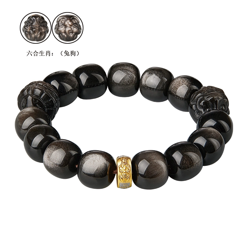 易明居 新中式 国潮 十二生肖六合 招财貔貅吞金兽 本命年时来运转 文玩盘玩 轻奢高级感 通勤百搭#好运 黑曜石 手串 男女同款情侣款