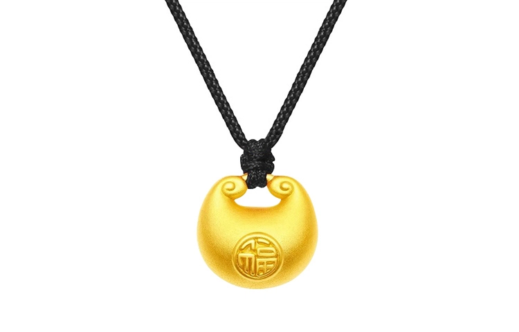 小金坨吊坠 赛菲尔 小胖福 胖福宝宝平安锁 福气满满 轻奢精致 小众 足银 项链 男女同款情侣款