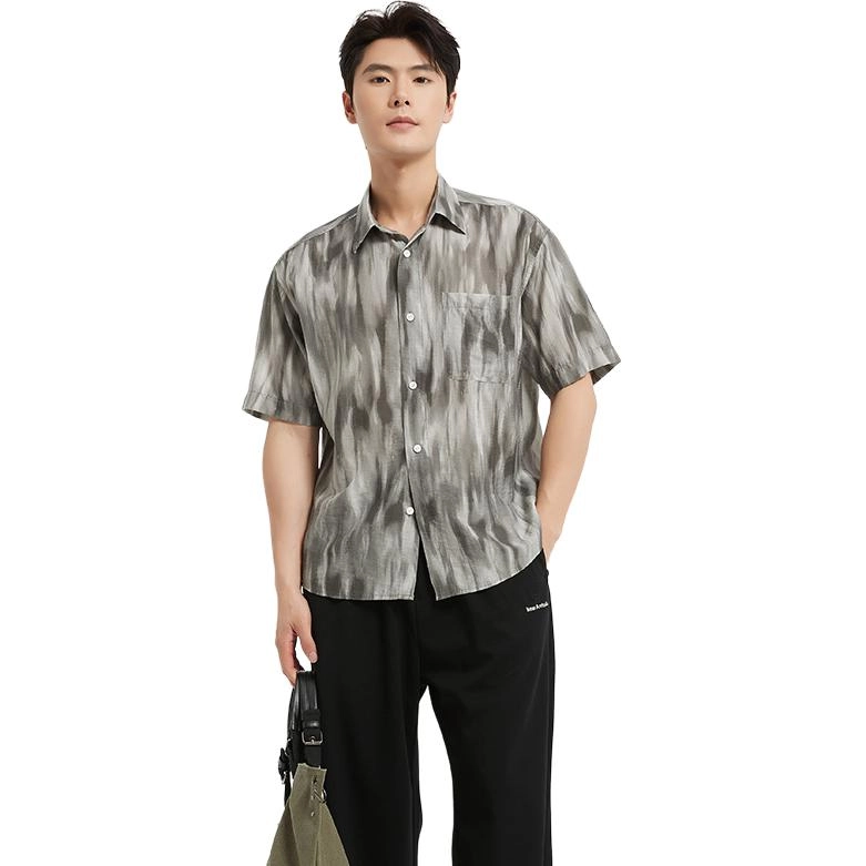 古鲨 潮流舒适百搭简约时尚短袖衬衫 男款