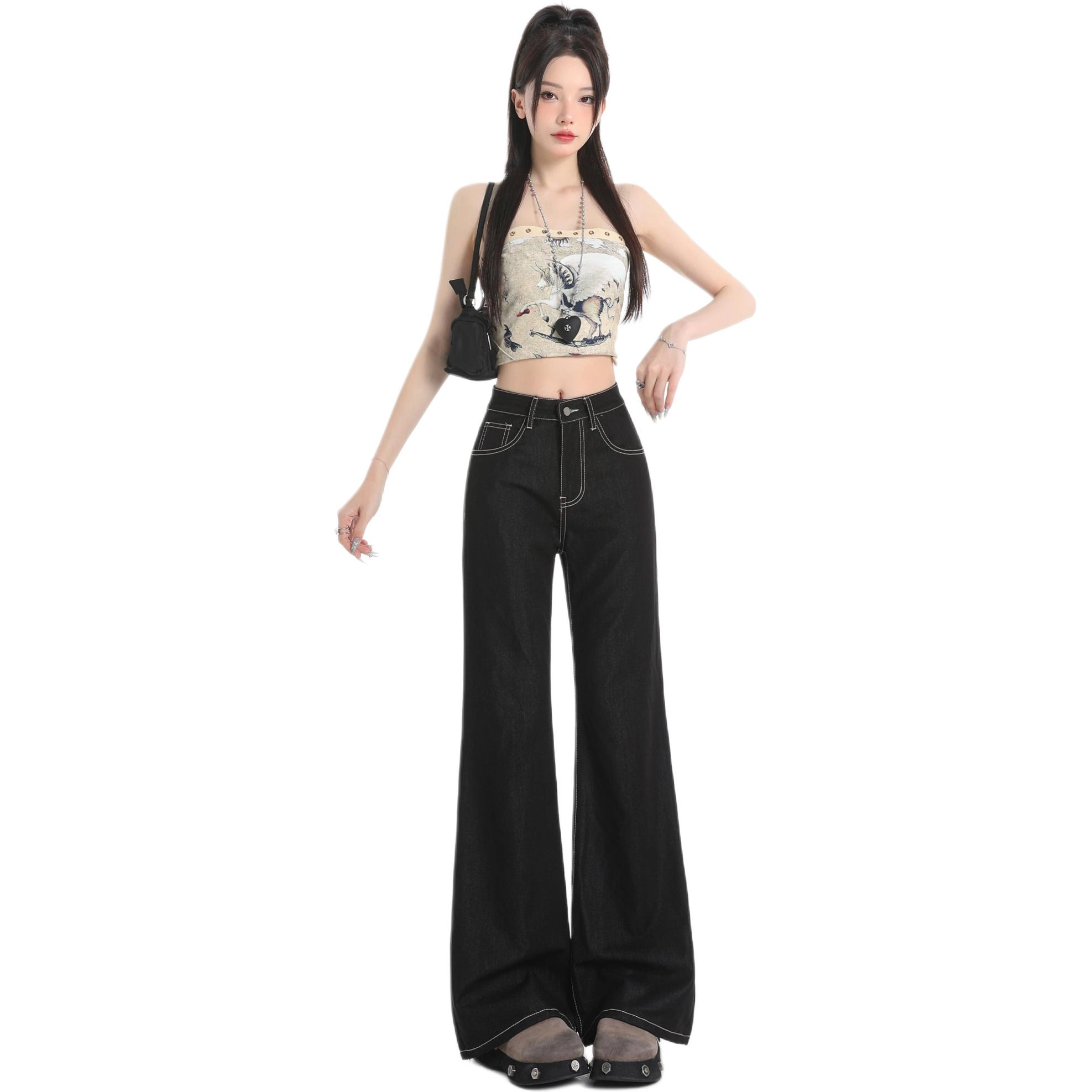 玫丝朵 时尚优雅复古气质百搭牛仔裤 女款