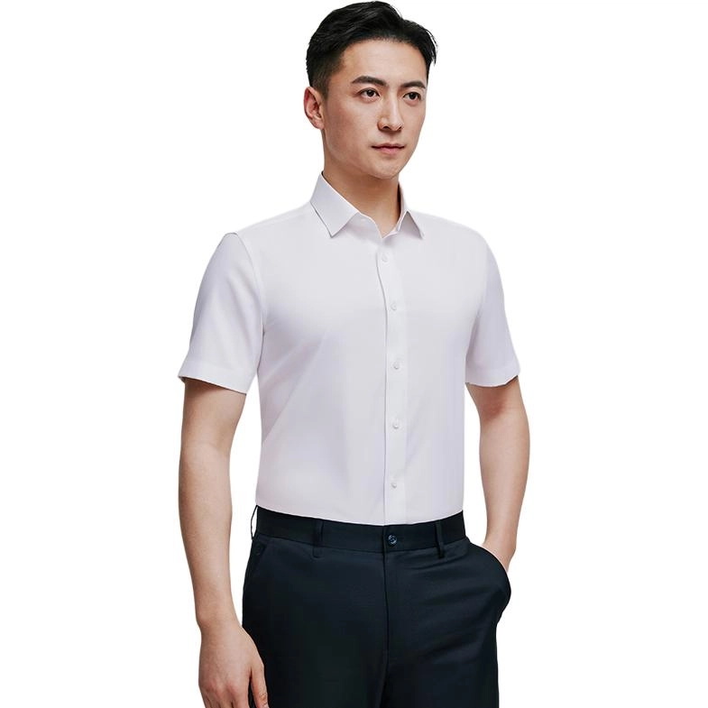 卡尔丹顿 微弹纯色时尚短袖衬衫 男女同款