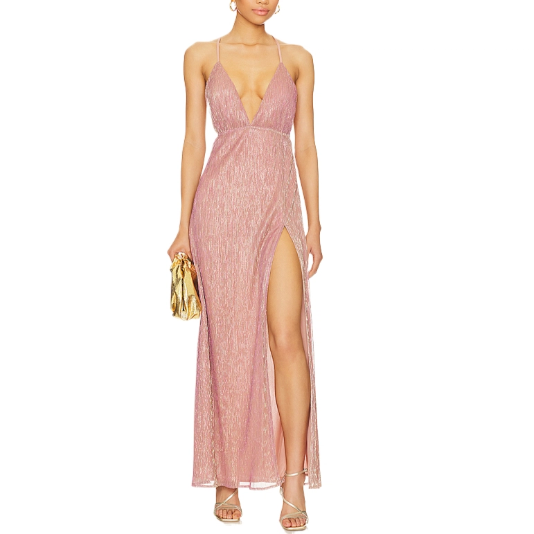 SUPERDOWN High Slit Maxi Dress