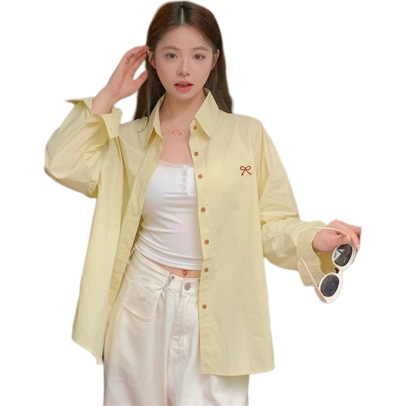 玉儿恋 韩系百搭宽松翻领长袖衬衫 女款