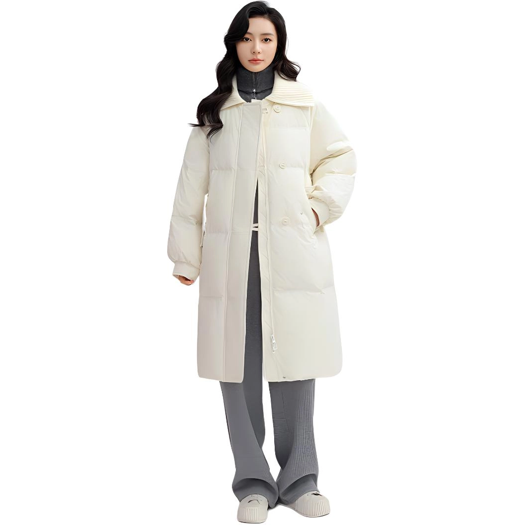 鸭鸭 时尚纯色休闲翻领百搭保暖长袖羽绒服 女款