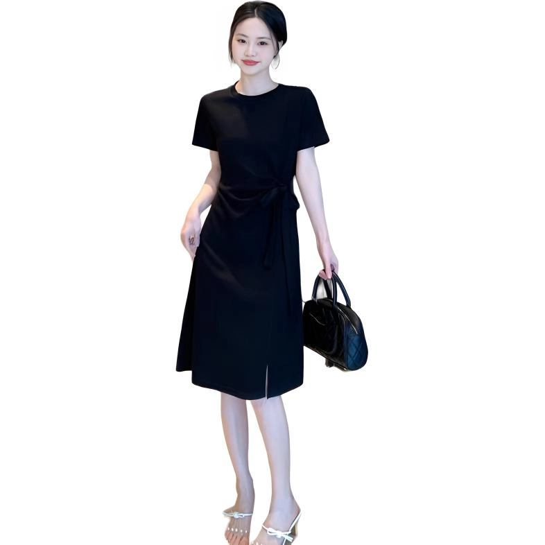 纤丝鸟 气质休闲时尚优雅短袖连衣裙 女款