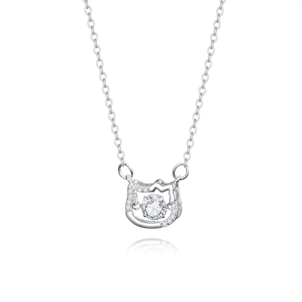 【S925银|甄选高品质】 金师傅 闪耀猫咪锁骨链 跳动的心 森系甜美可爱萌趣招财猫卡通灵动 创意简约百搭小众高级#好运 琉璃 项链 女款