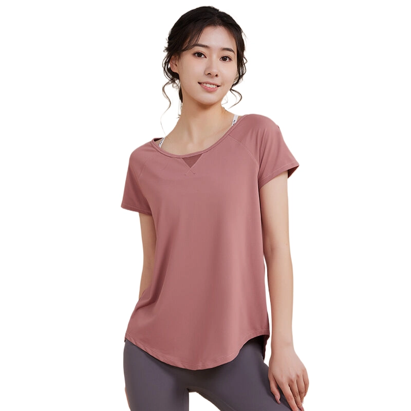 玉儿恋 瑜伽服宽松短袖透气运动健身衣 女款