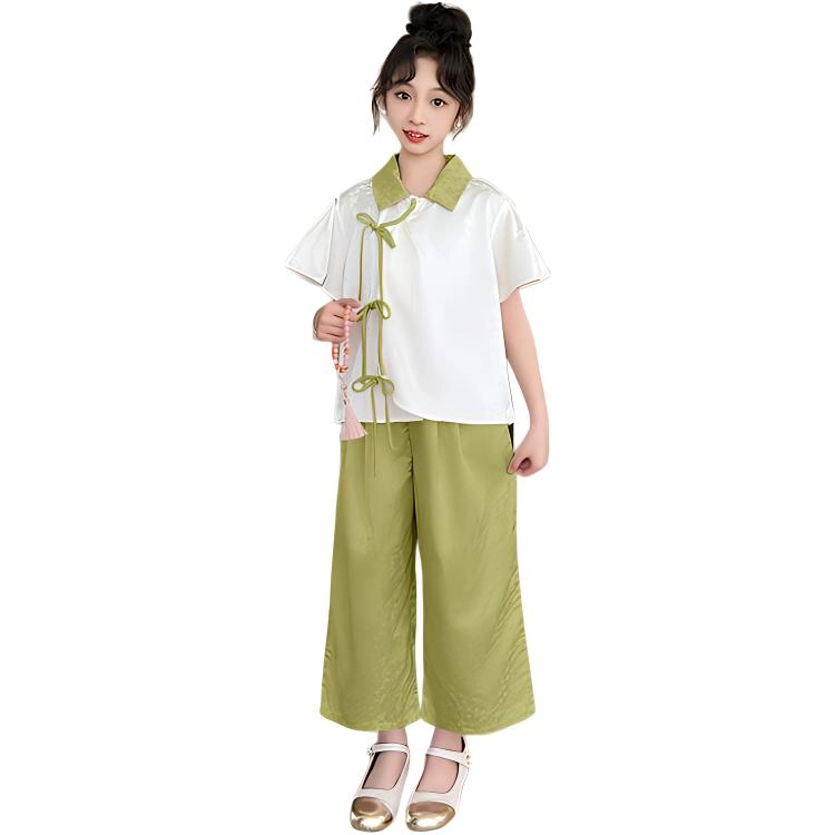 大童 蓝精灵 翻领舒适柔软轻盈透气休闲运动套装