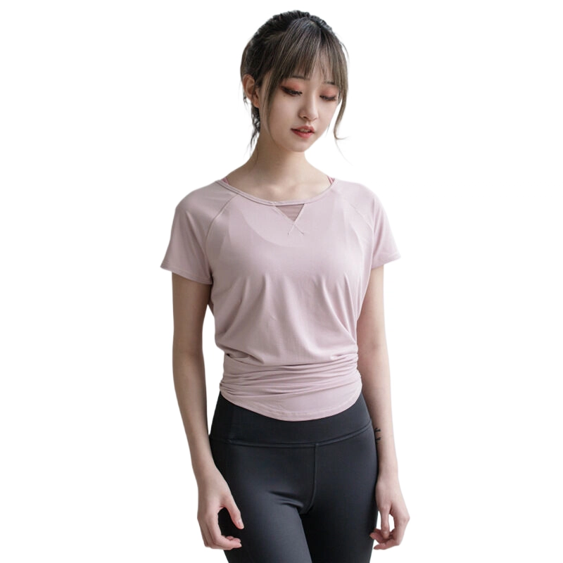 玉儿恋 瑜伽服宽松短袖透气运动健身衣 女款