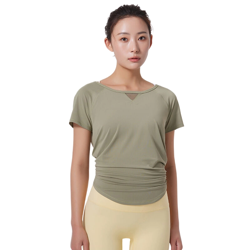 玉儿恋 瑜伽服宽松短袖透气运动健身衣 女款