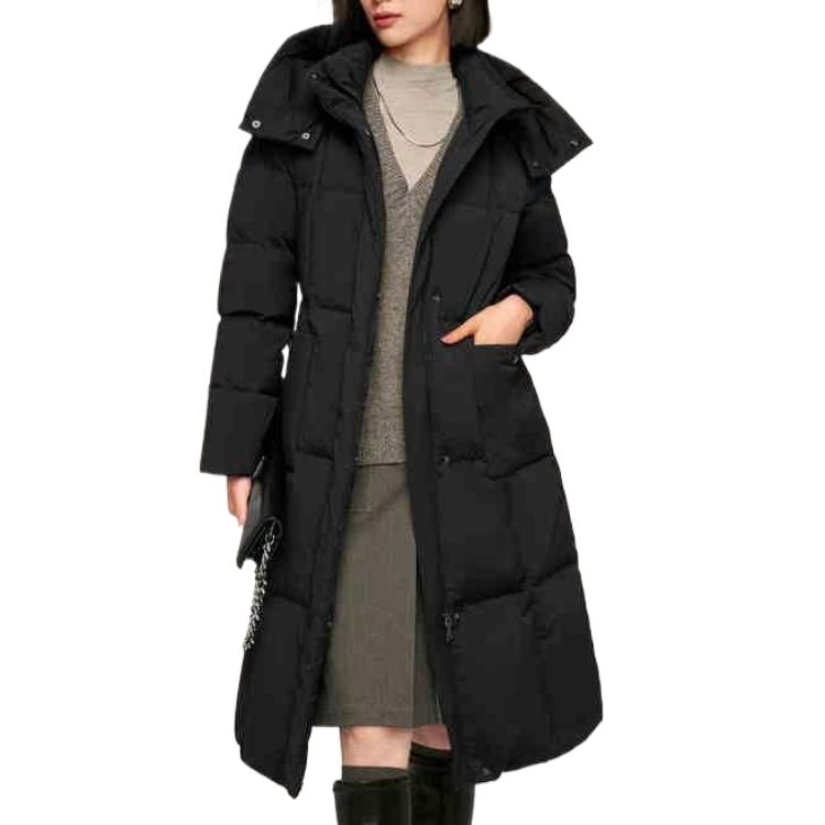 波司登 连帽长款舒适纯色连帽休闲长袖羽绒服 女款