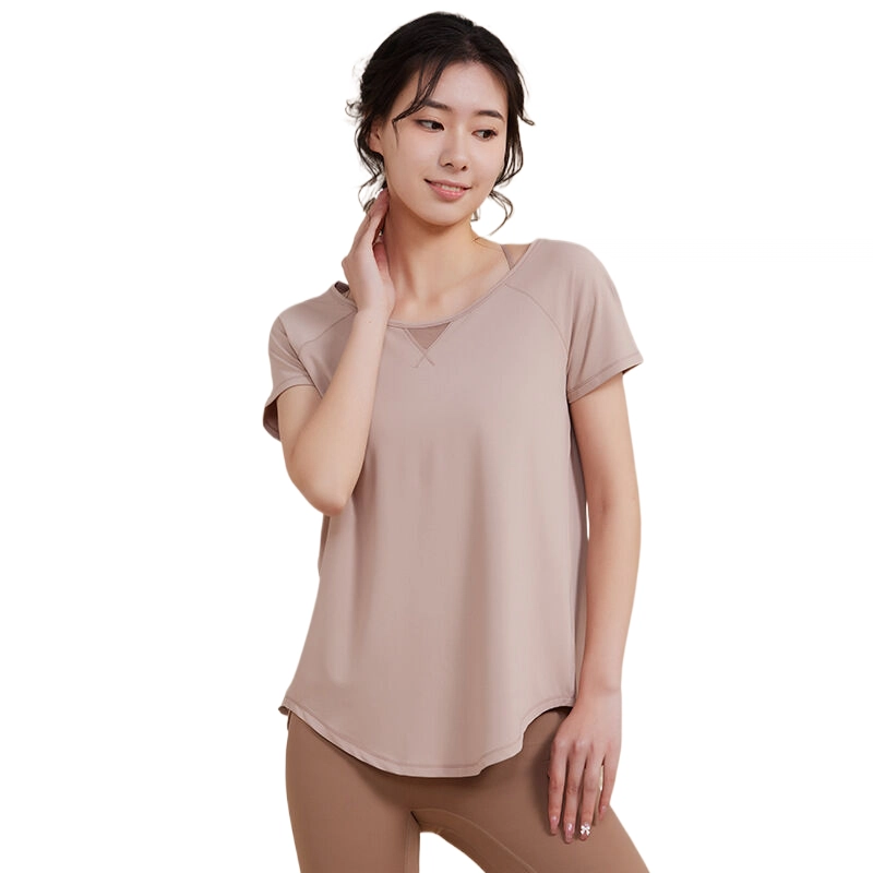 玉儿恋 瑜伽服宽松短袖透气运动健身衣 女款