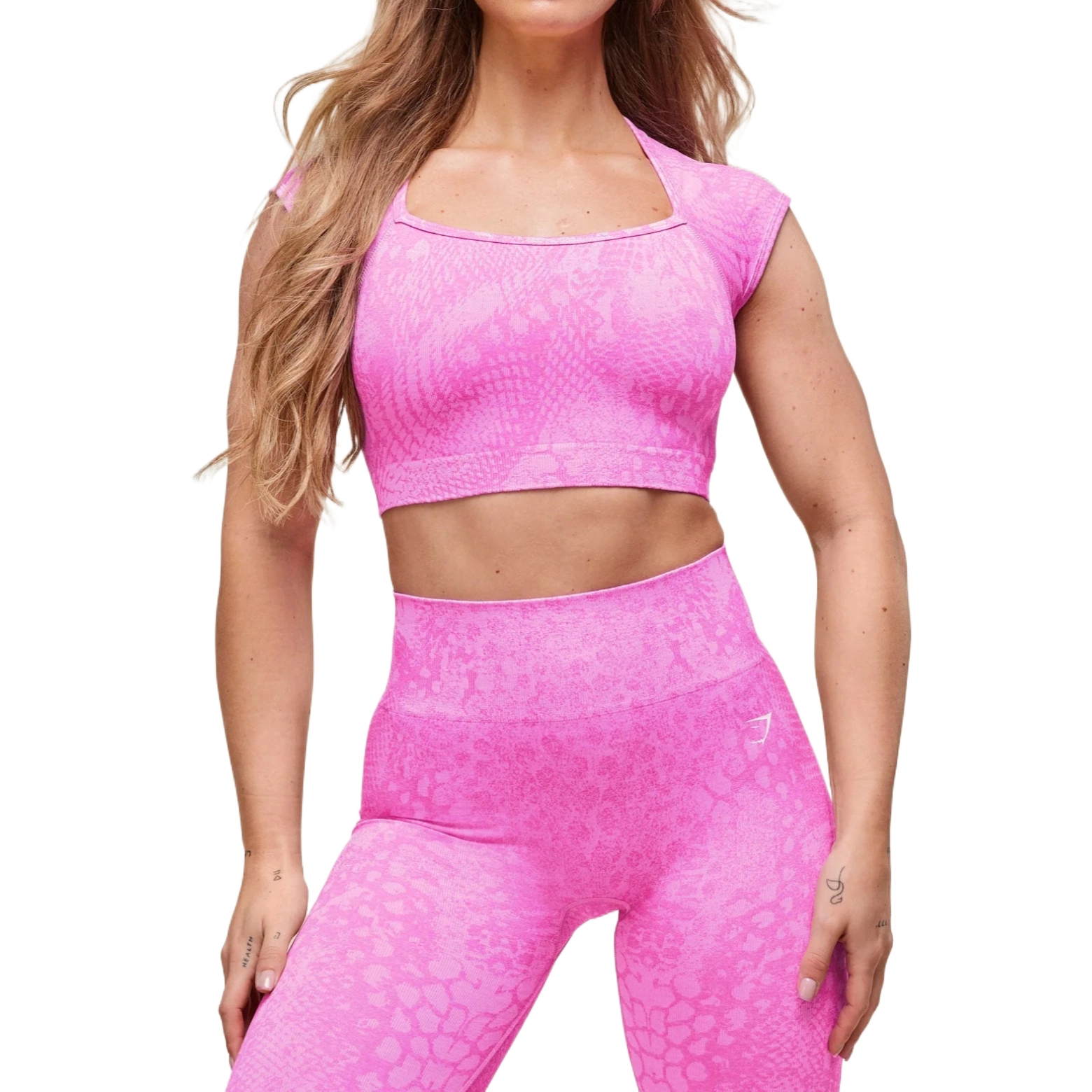 GYMSHARK Adapt X Whitney Animal Seamless Crop Top Adapt