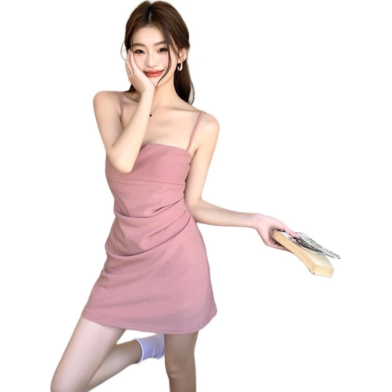 水中花 气质显瘦舒适优雅吊带连衣裙 女款