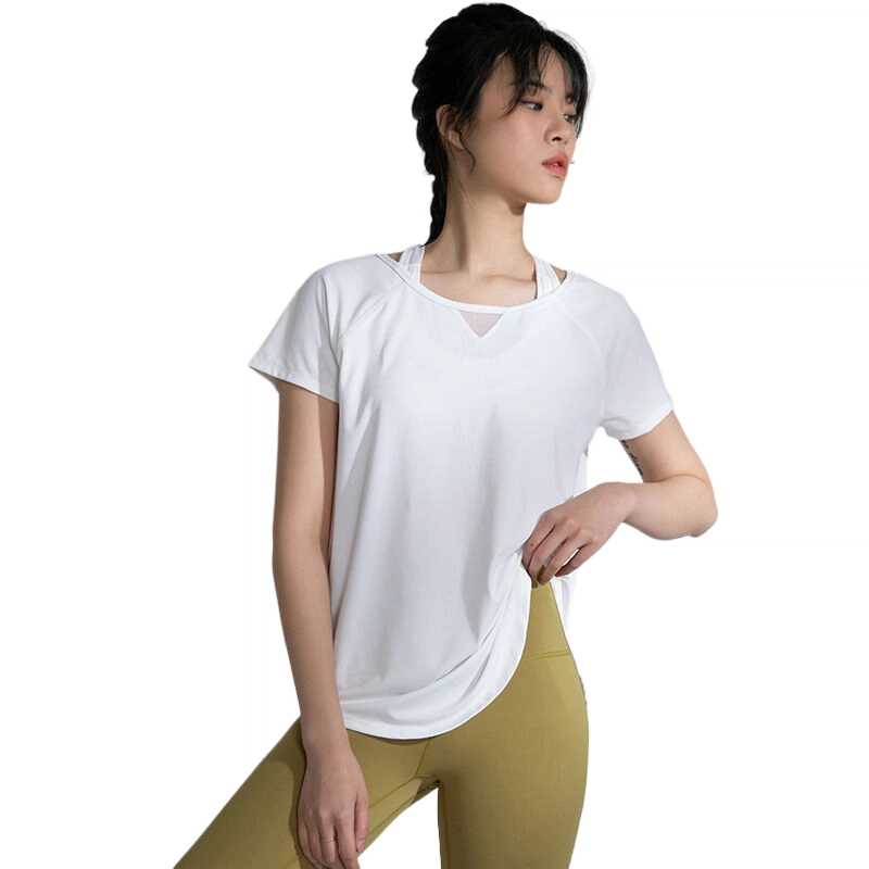 玉儿恋 瑜伽服宽松短袖透气运动健身衣 女款