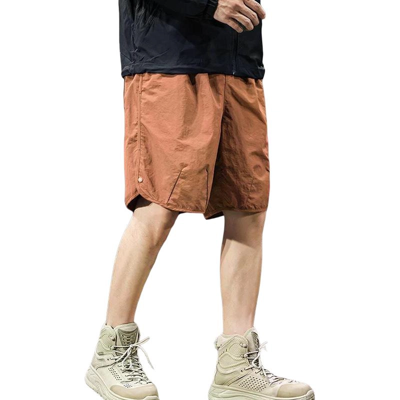 遨宇 美式夏威夷户外机能多巴胺轻薄速干工装男潮牌宽松大码高端排扣沙滩裤子男五分裤休闲短裤 男款