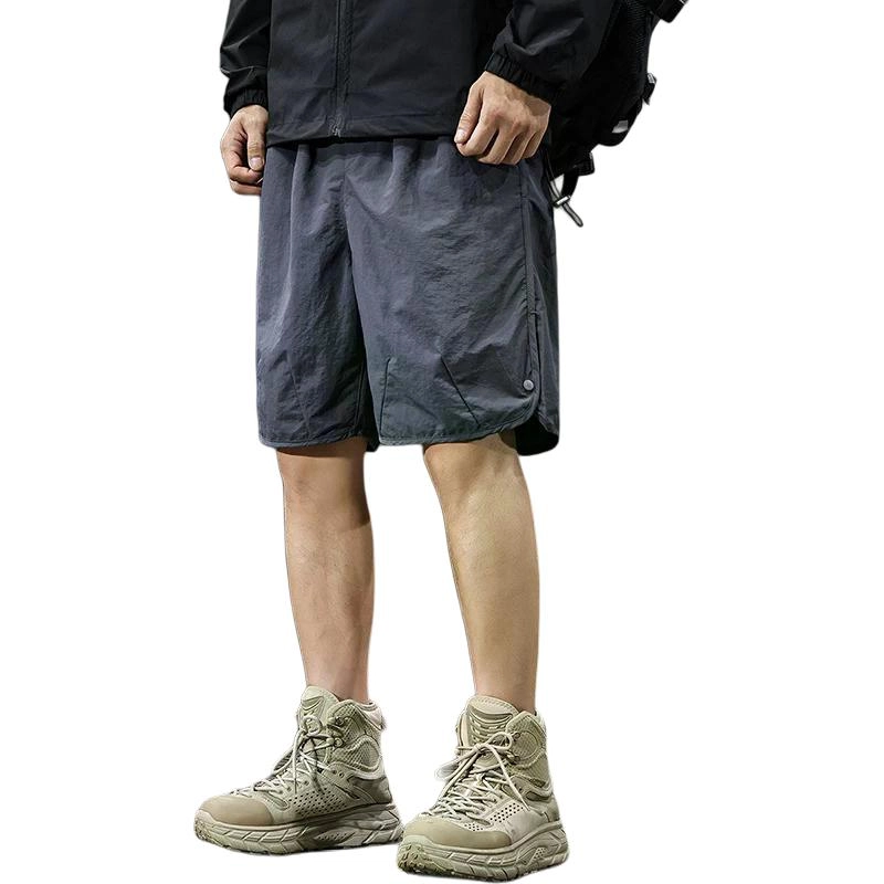 遨宇 美式夏威夷户外机能多巴胺轻薄速干工装男潮牌宽松大码高端排扣沙滩裤子男五分裤休闲短裤 男款