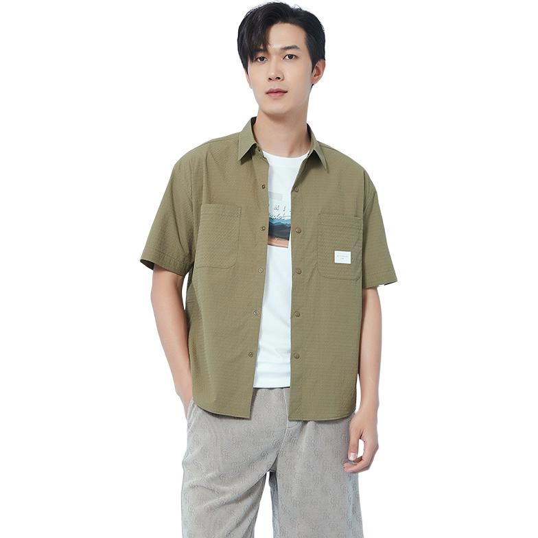 古鲨 潮流精品休闲舒适百搭短袖衬衫 男款