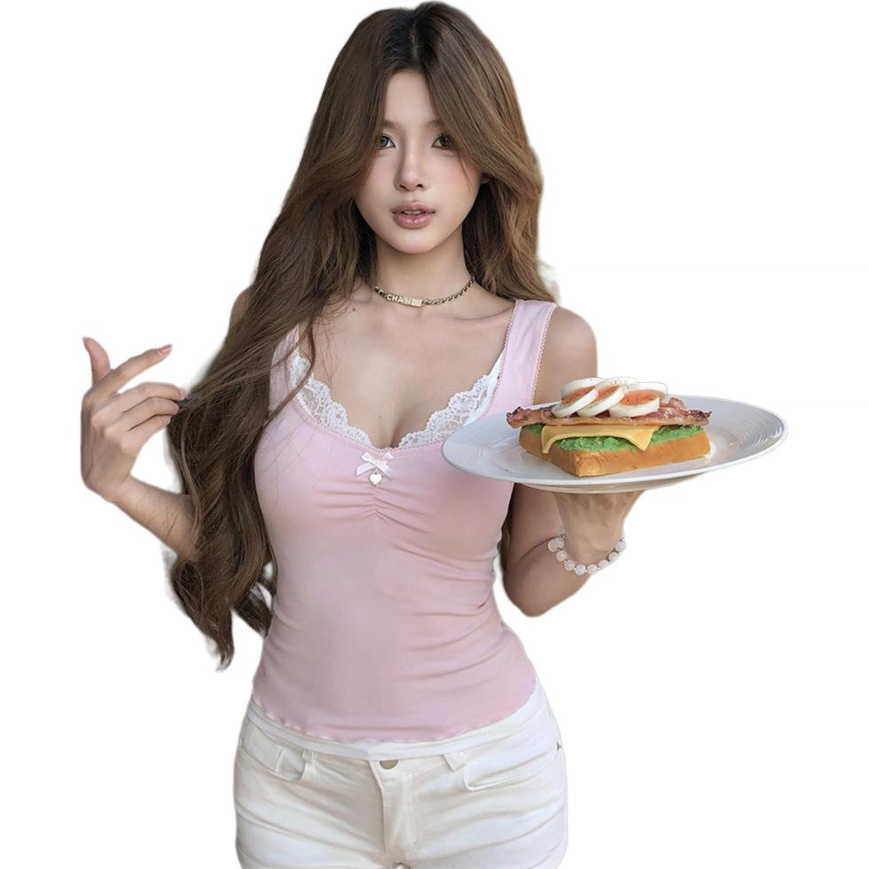 思蓓儿 韩版纯欲辣妹可叠穿修身背心 女款