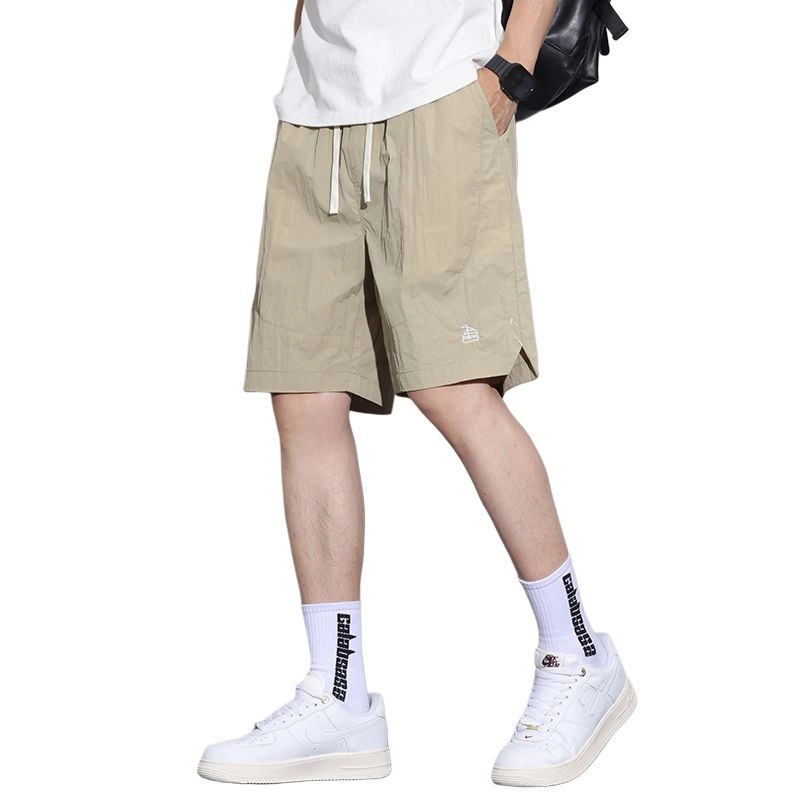 羽浅 冰丝速干夏季超薄学生美式运动潮流五分宽松中裤休闲短裤 男款