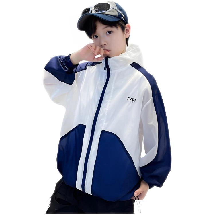 木木兔 防晒衣 时髦洋气轻薄中大童时尚男孩户外百搭休闲帅气连帽外套