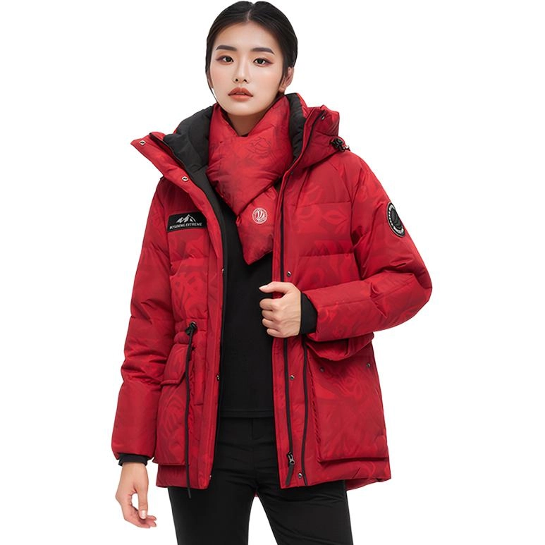 波司登 时尚短款极寒花色常规长袖街头羽绒服 女款