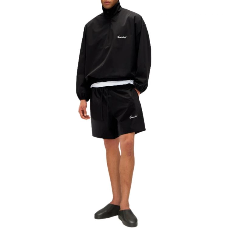 Fear of God Essentials SS25 25 PRING DROP1 SPORTY NYLON SOCCER SHORT JET BLACK ESSENTIALS FEAR OF GOD