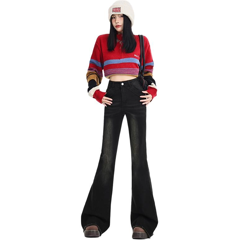 玫丝朵 纯色简约舒适牛仔裤 女款