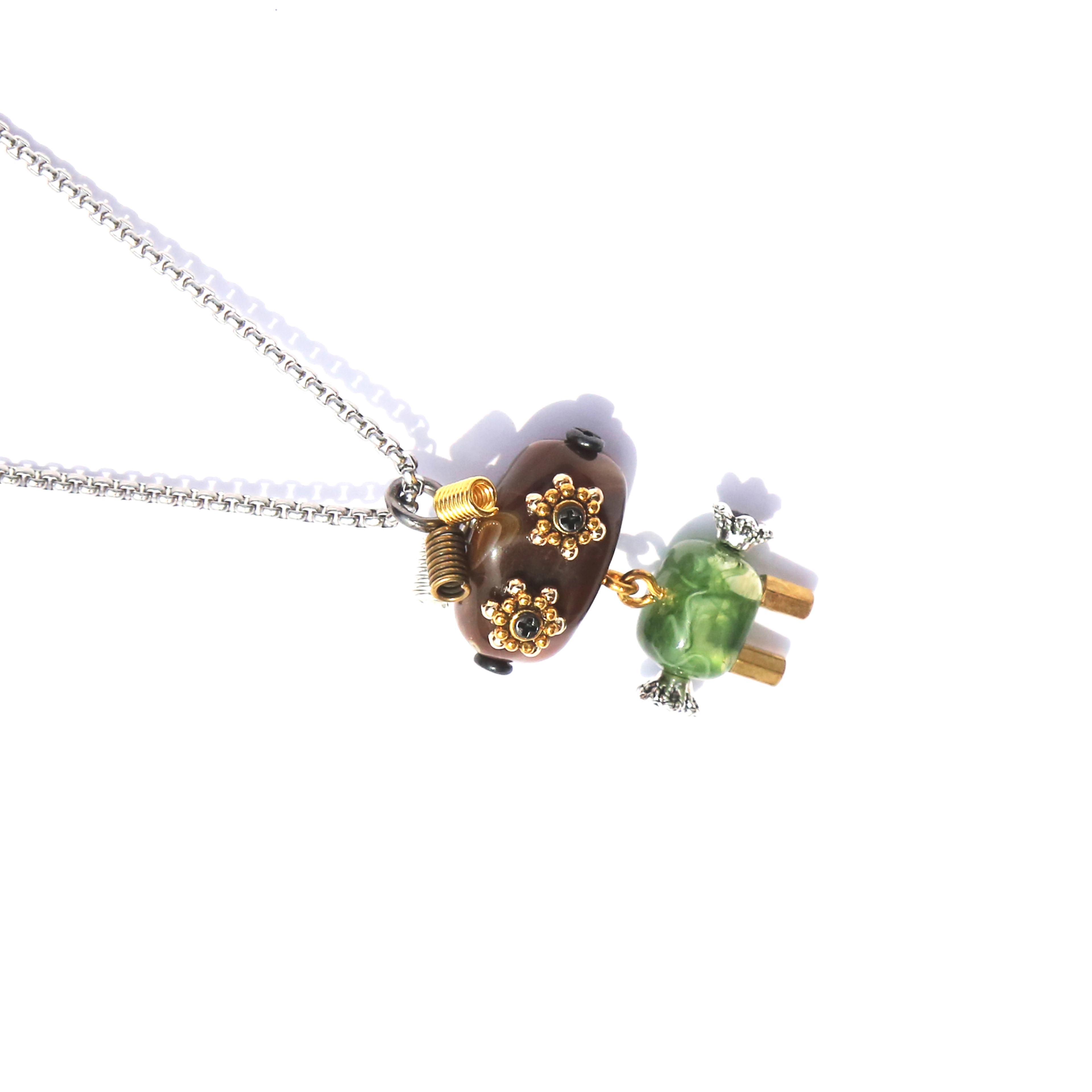 礼品 木小魔 玛卡巴卡 唔西迪西 蒸汽朋克风 复古纯手工制作 合金 项链 男女同款情侣款