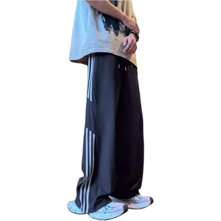 煦加 美式速干条纹潮牌直筒工装裤 男款