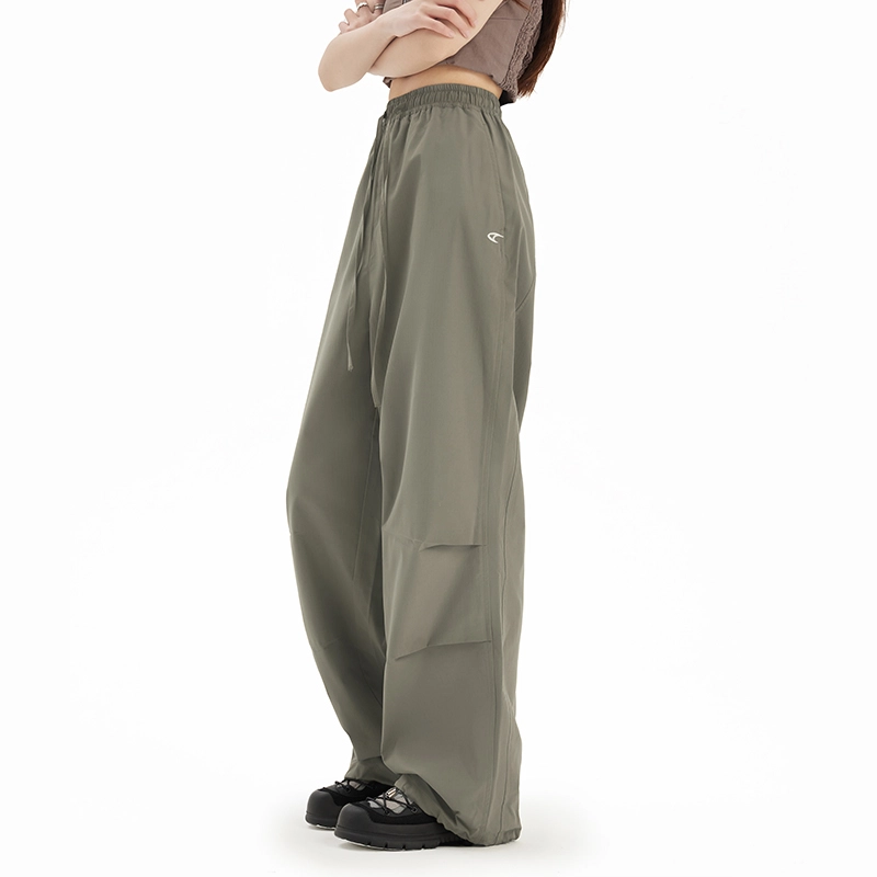 玫丝朵 美式阔腿休闲慵懒松弛感百搭工装裤 女款 军绿色