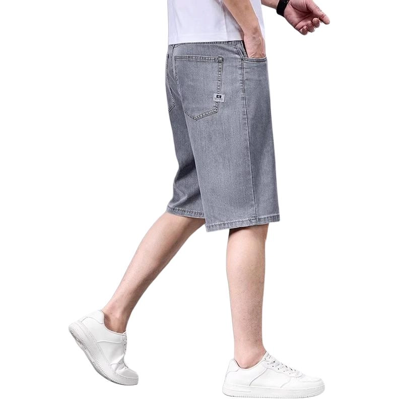 炳盛 夏季超薄款宽松直筒潮牌复古牛仔短裤 男女同款