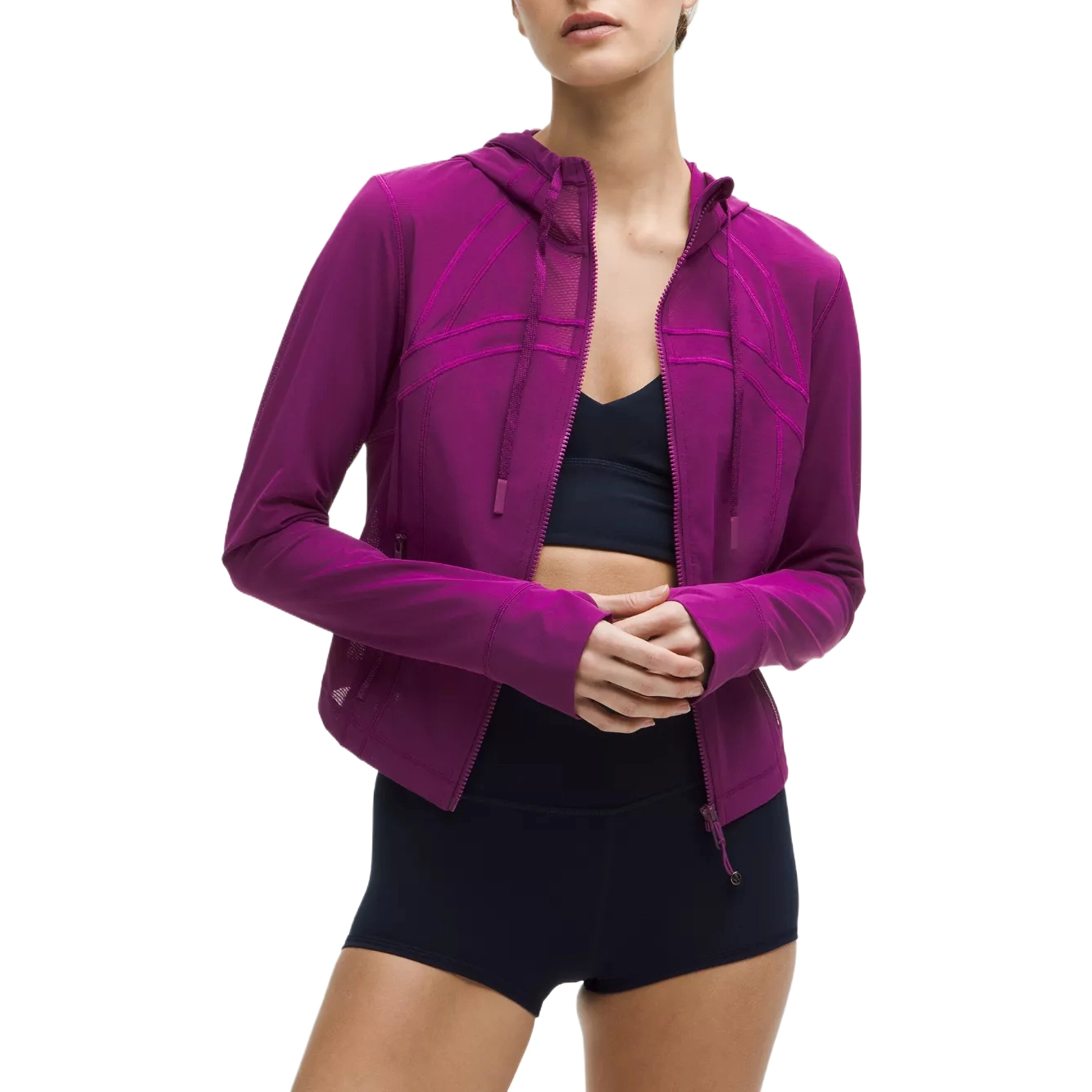 lululemon Define Cropped Hooded Jacket Mesh