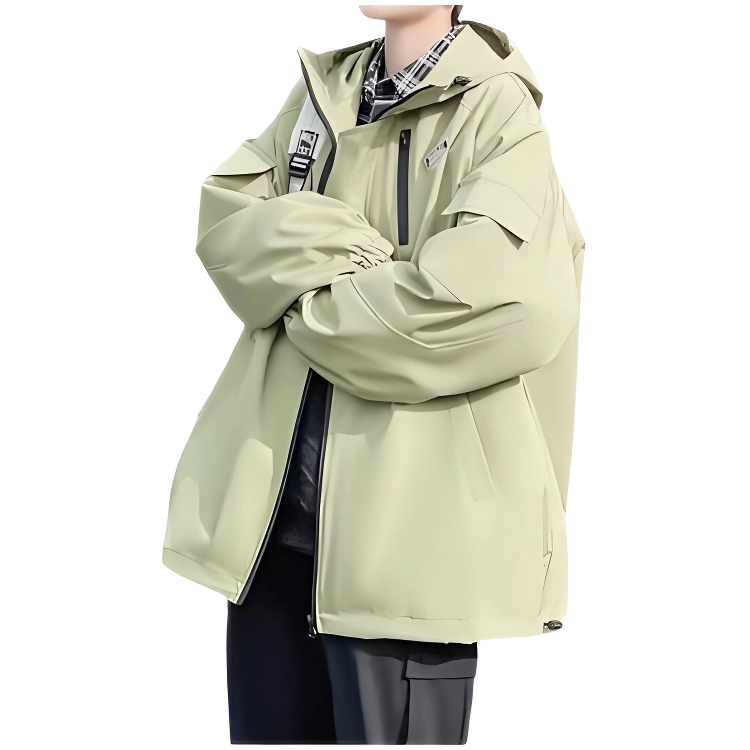 木木兔 薄款轻薄透气纯色防水拉链涂层连帽时尚轻便简约 超轻速干防紫外线防晒服 男款