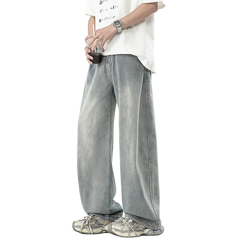 永言 复古美式潮牌复古牛仔裤 男女同款