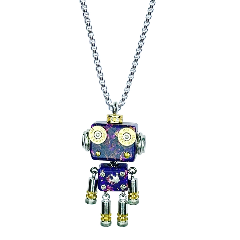 礼品 木小魔 小布鲁巴 潮流朋克风手工制作 鎏金 项链 男女同款情侣款