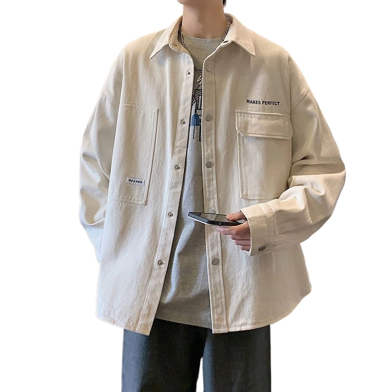 玉儿恋 工装薄款时尚宽松休闲港风日系潮流夹克外套 男款