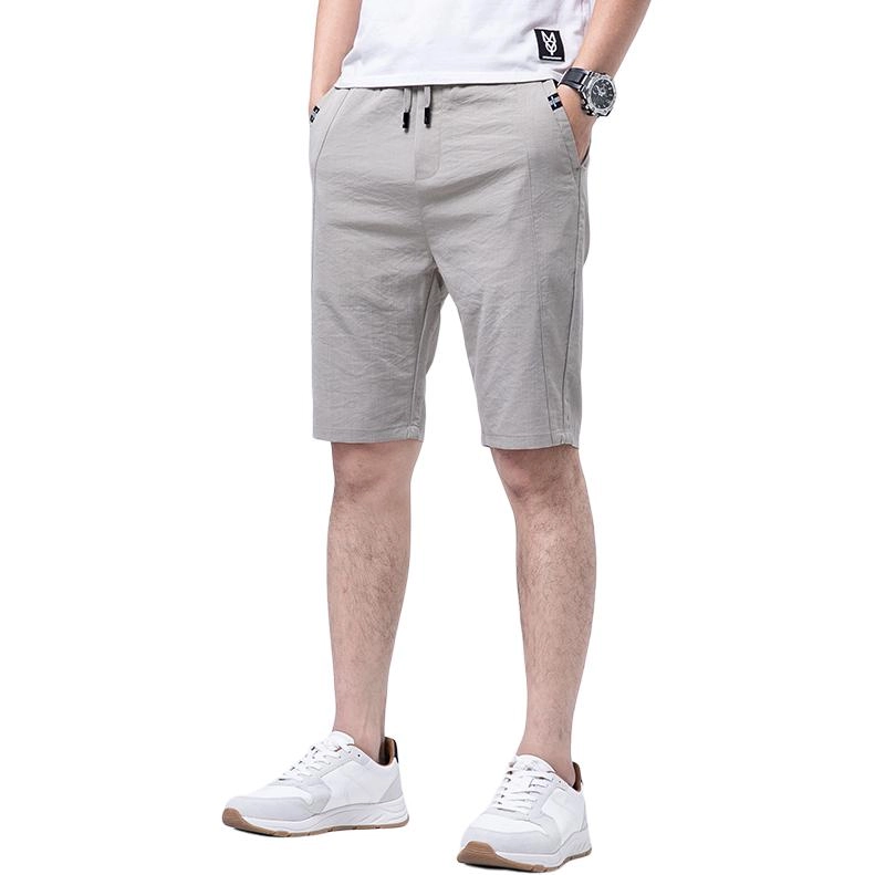 羽浅 夏季薄款冰丝五分裤潮流运动中裤时尚弹力显瘦休闲短裤 男款