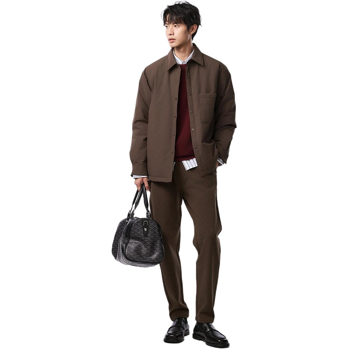 棉先生 保暖休闲时尚都市简约纯色羽绒服 男款