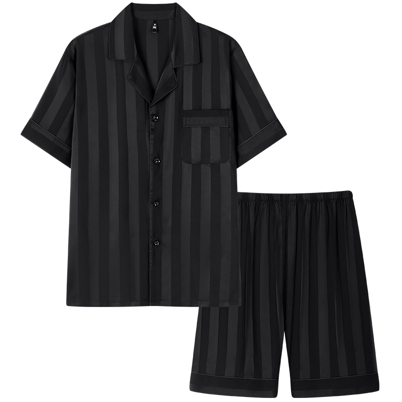 顶瓜瓜 可外穿舒适简约家居服短袖五分裤睡衣套装 男款