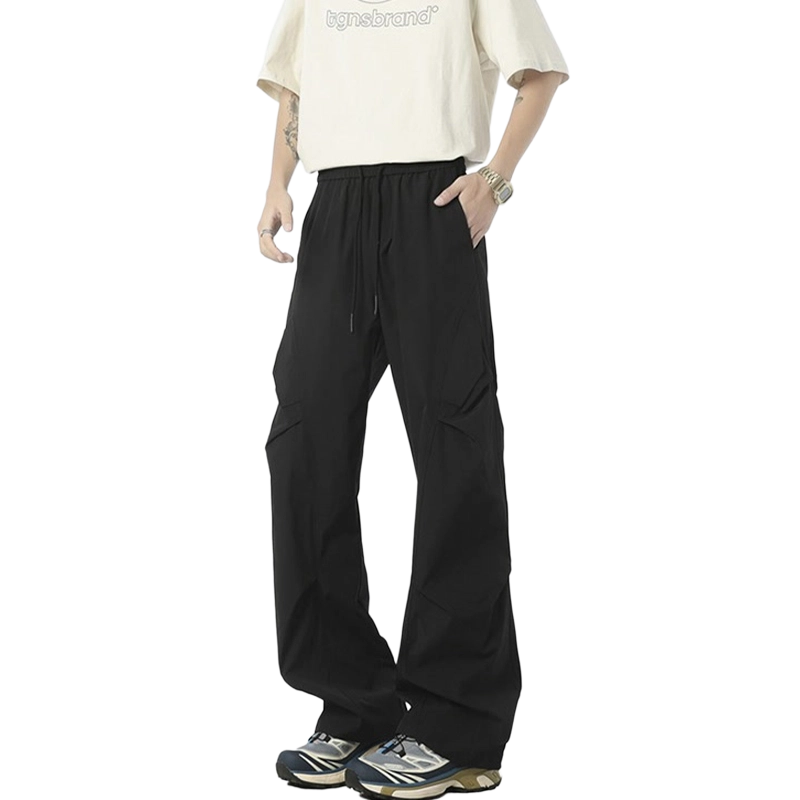 佑麟 速干伞兵工装裤夏季薄款美式弯刀裤子直筒褶皱休闲裤 男女同款