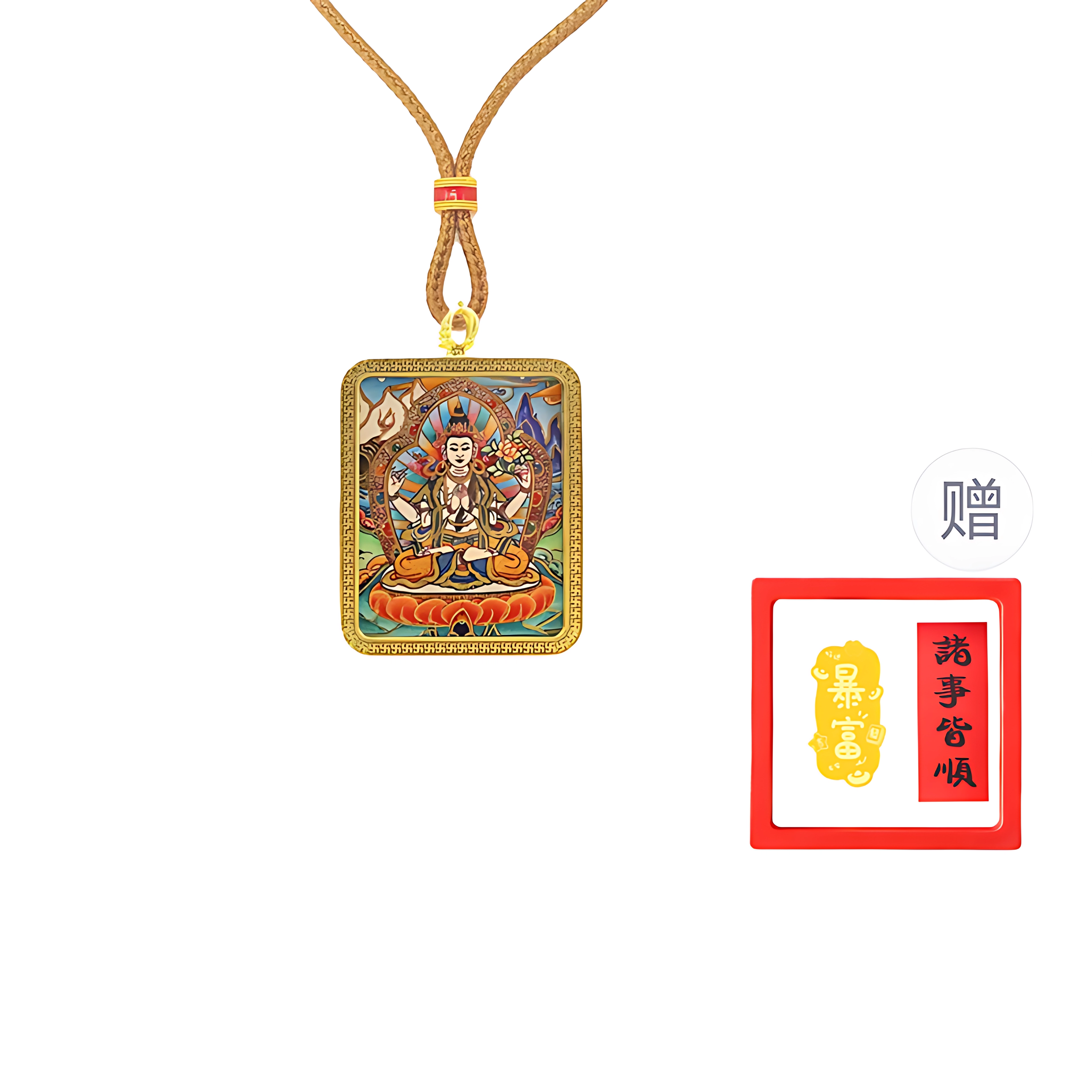 重庆金店 八大守护神诸事顺利 平安喜乐新中式 飞黄腾达 福禄吉祥小众#好运 合金 项链 男女同款情侣款