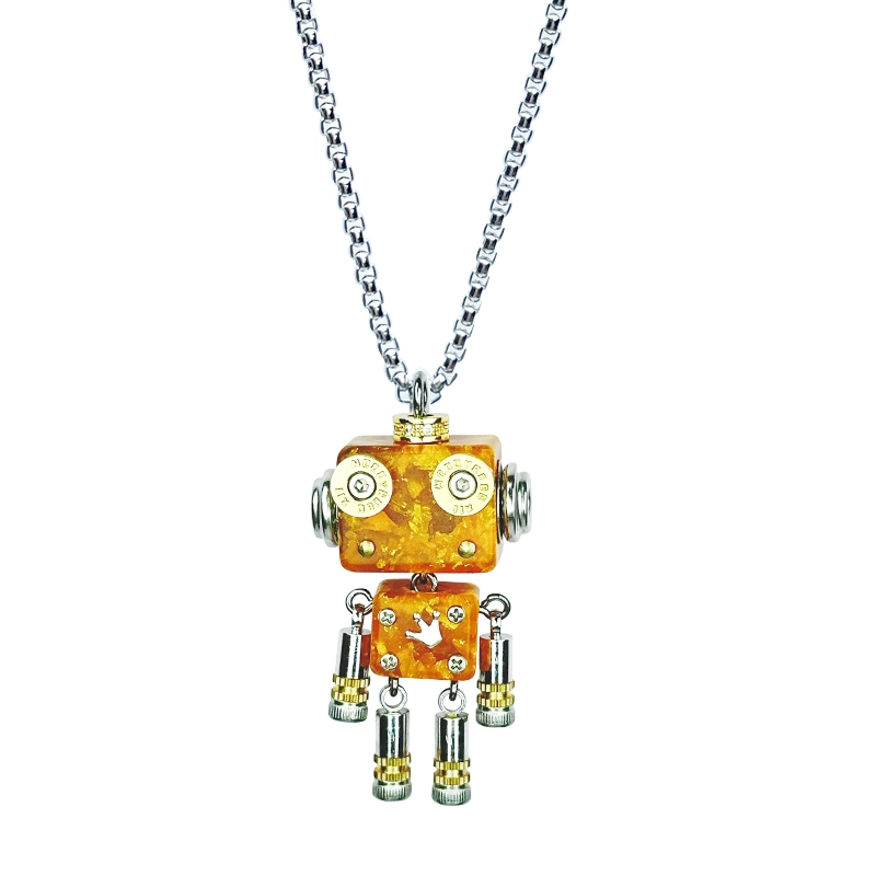 礼品 木小魔 小布鲁巴 潮流朋克风手工制作 鎏金 项链 男女同款情侣款