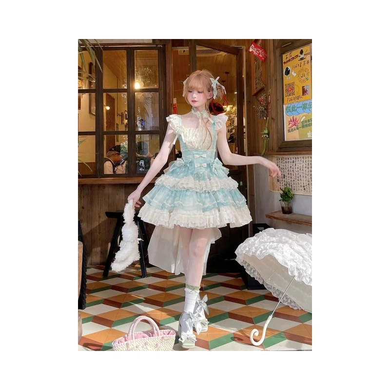 依钗 晕染芭蕾风少女生日约会蛋糕裙千金感萝莉装 女款