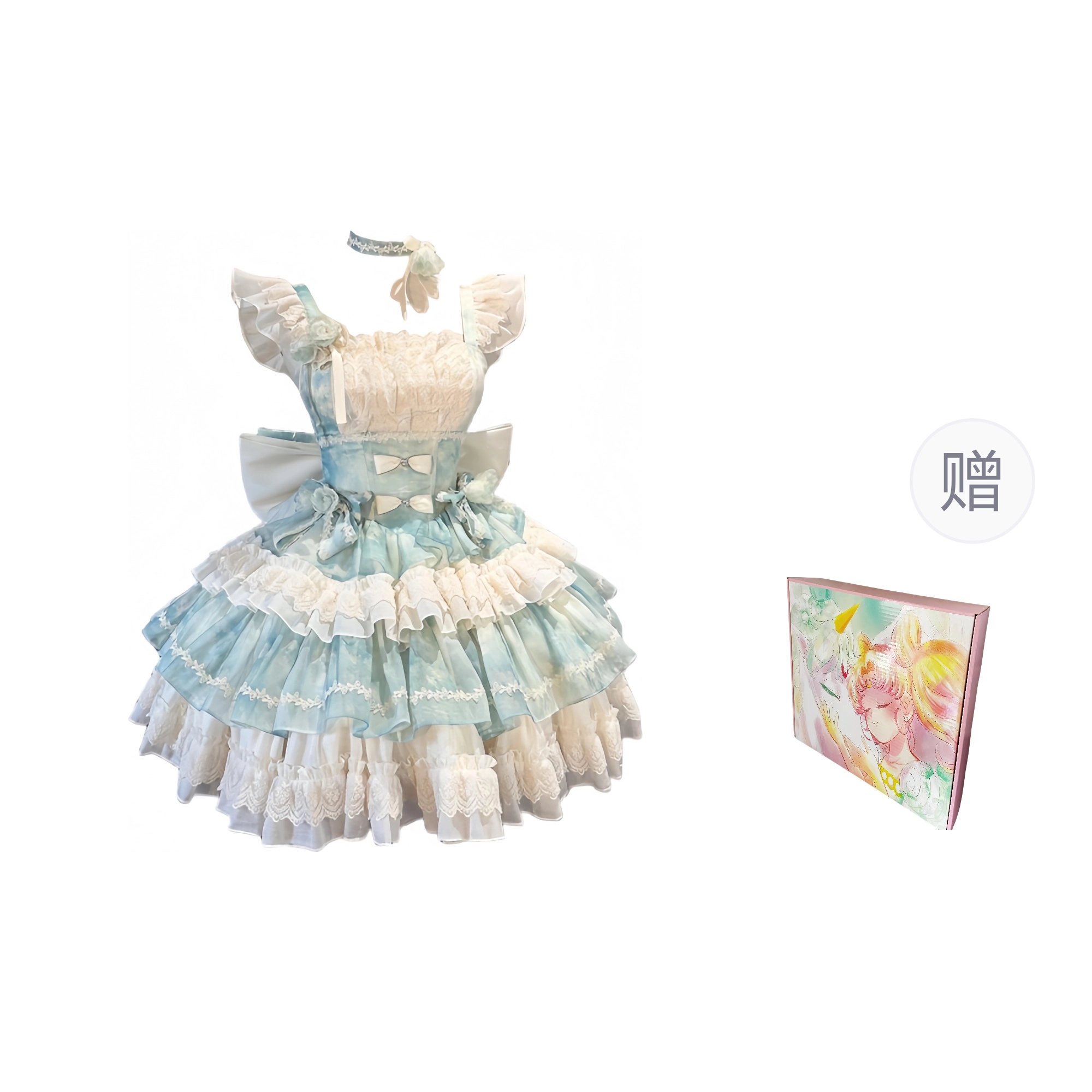 依钗 晕染芭蕾风少女生日约会蛋糕裙千金感萝莉装 女款