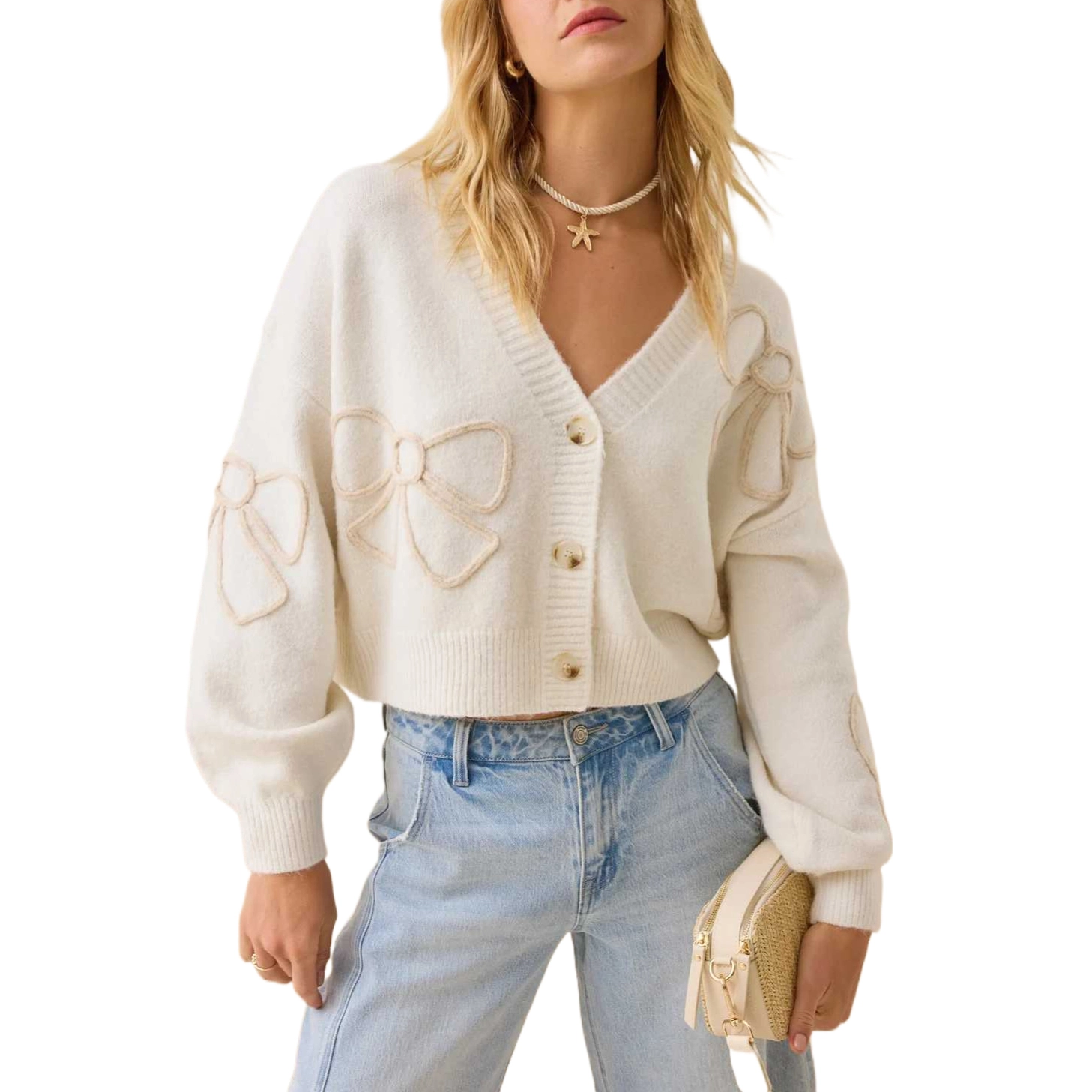 ALTAR'D STATE Bow Cardigan Bonnie